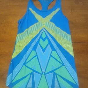 OP Blue‎ and Green Geometric Tank Top
